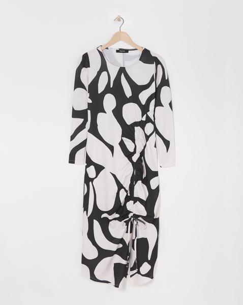 Simply Be - Women's Scuba Crepe Ruched Midi Dress - Size 20 - Mono - 98% Polyester 2% Elastane