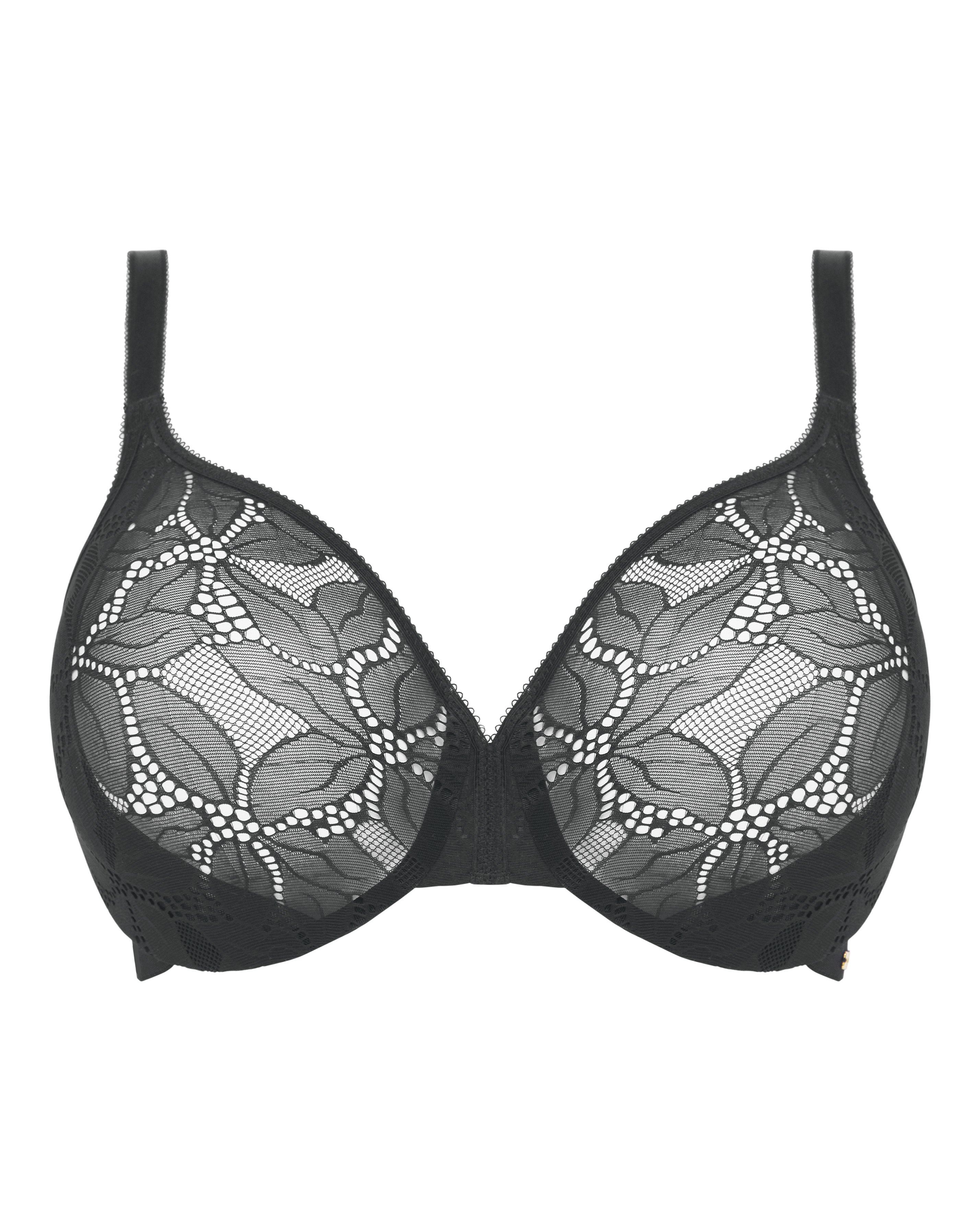 Gossard Black Glossies Lotus Plunge Bra - 38B