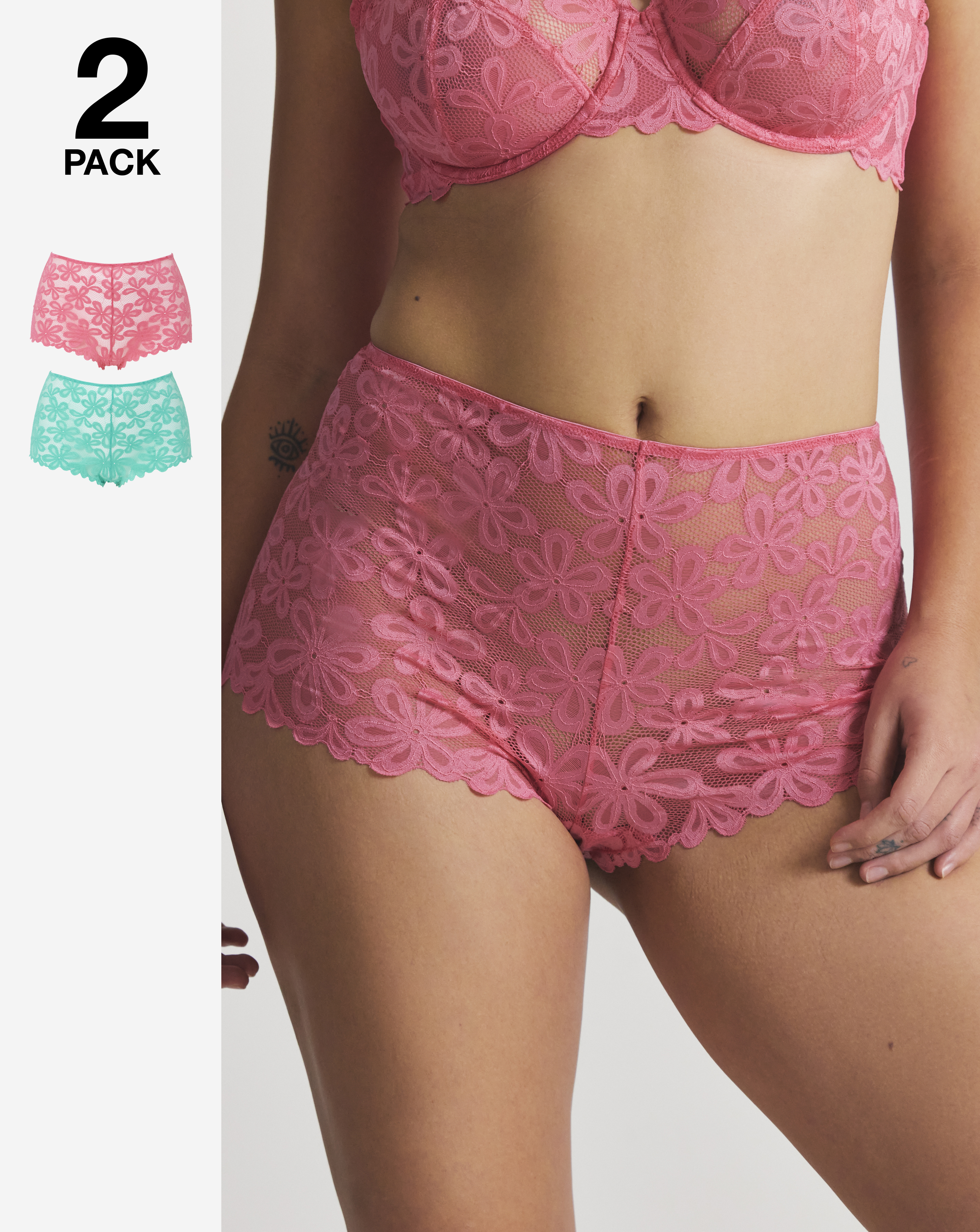 2 Pack Daisy Lace Shorts