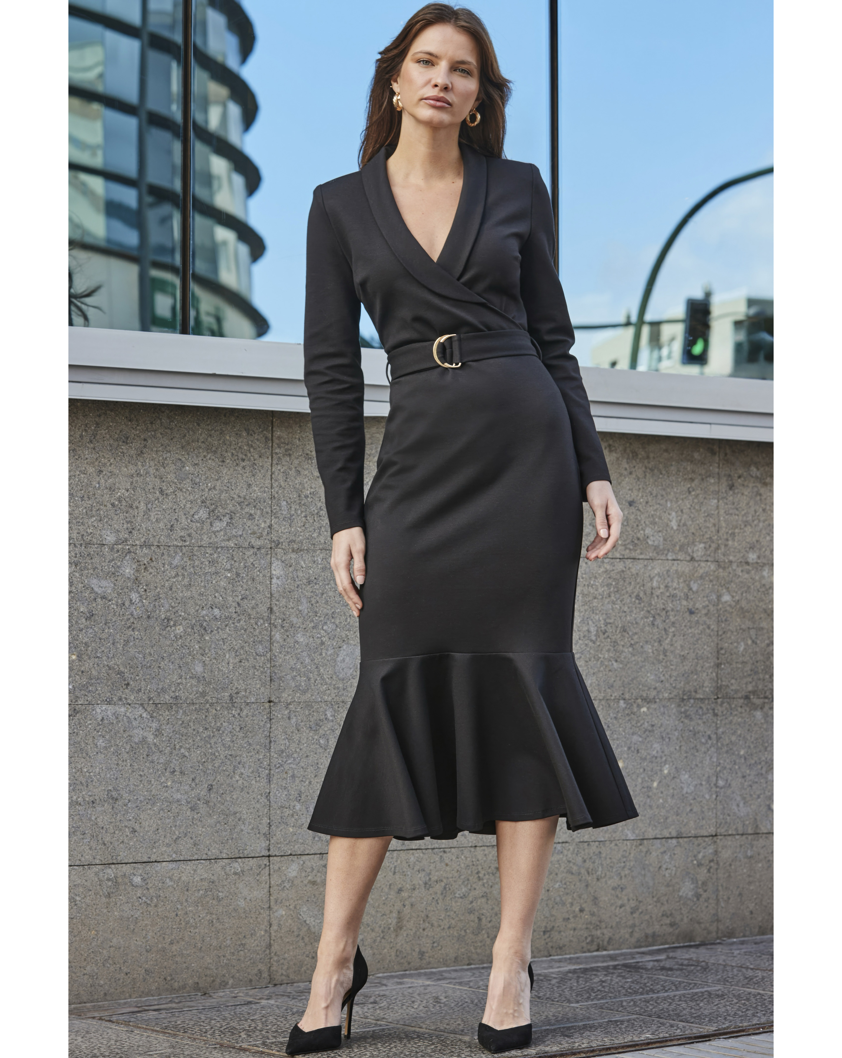 Sosandar Tailored Fishtail Dress
