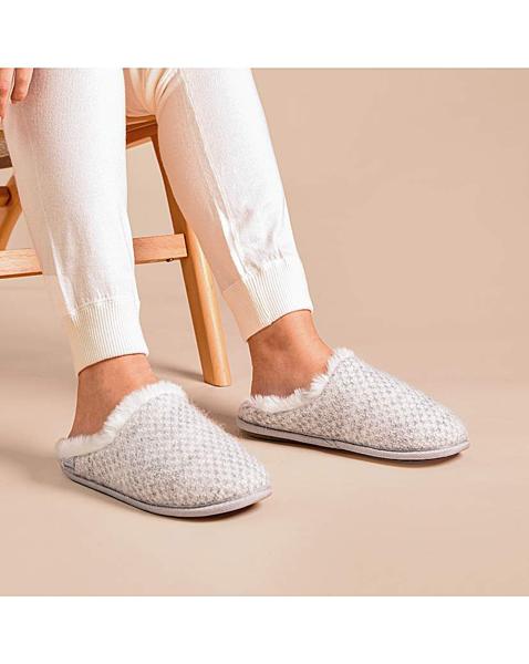 Totes Ladies Sparkle Knit Mule Slippers