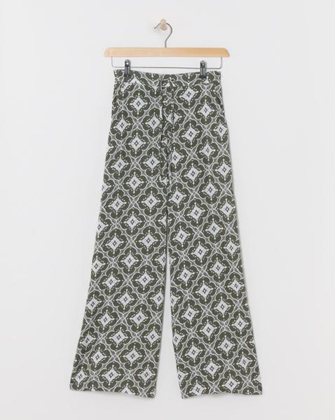 Spun Viscose Pull On Wide Leg Trousers