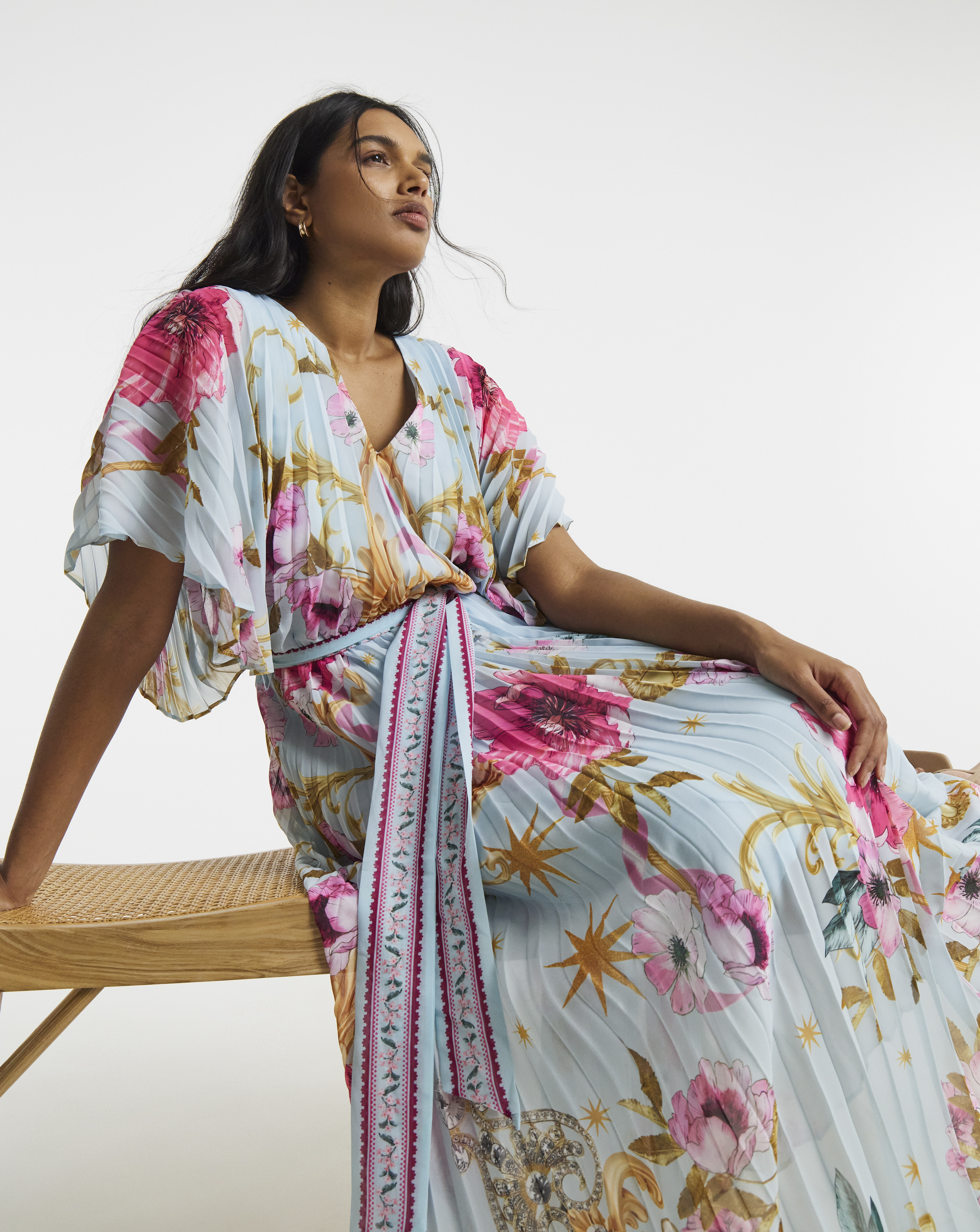 Joanna Hope Printed Pleated Dress