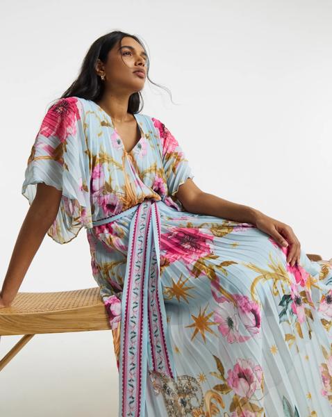 Joanna Hope Printed Pleated Dress