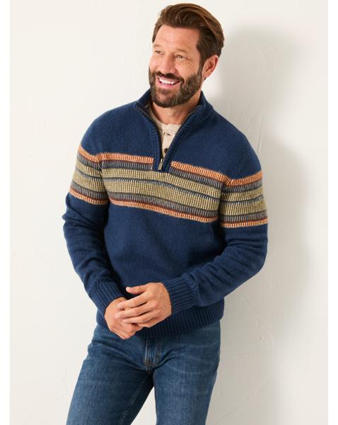 FatFace Runswick 1/2 Neck Jumper - Navy