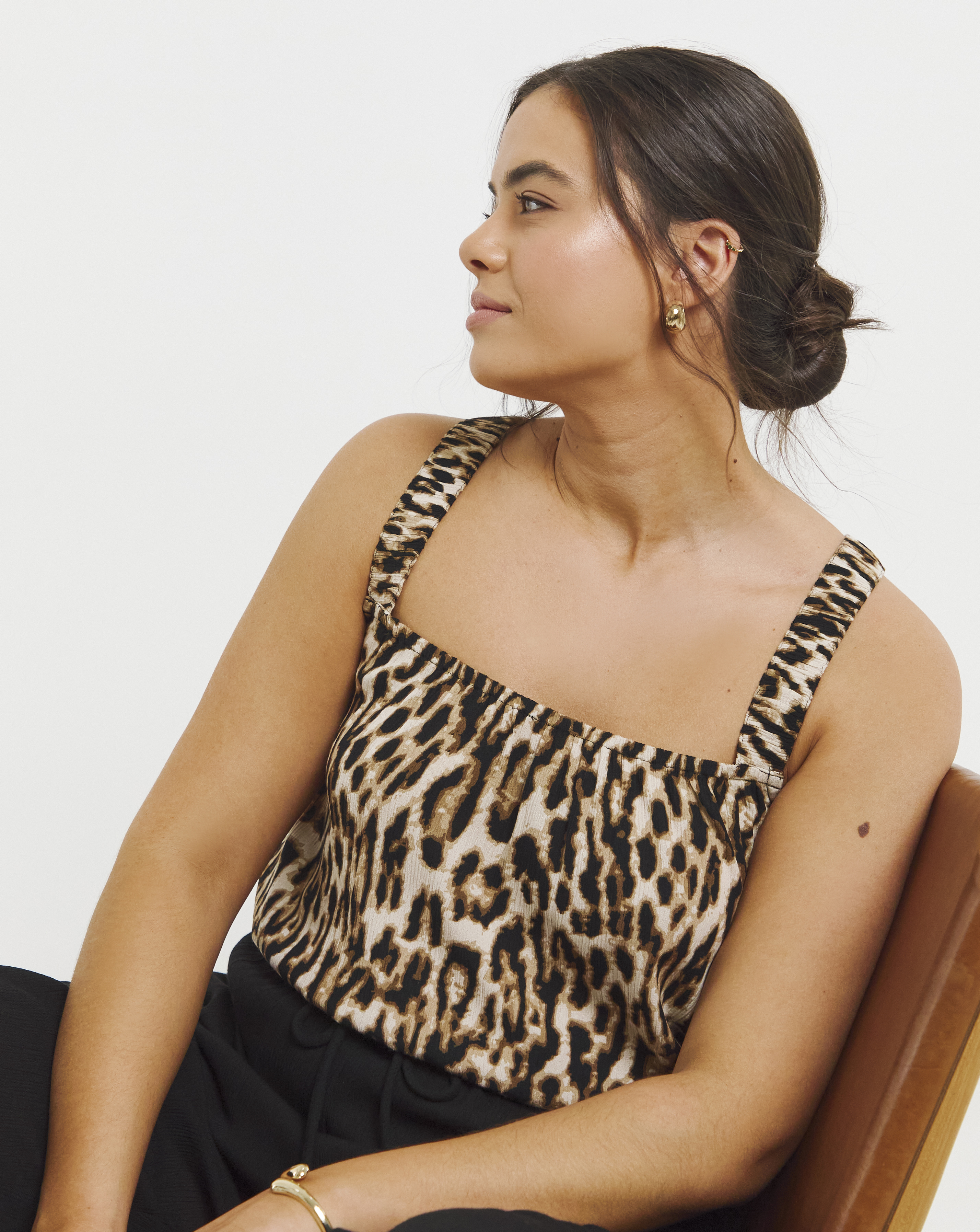 Simply Be Leopard Crinkle Strap Cami