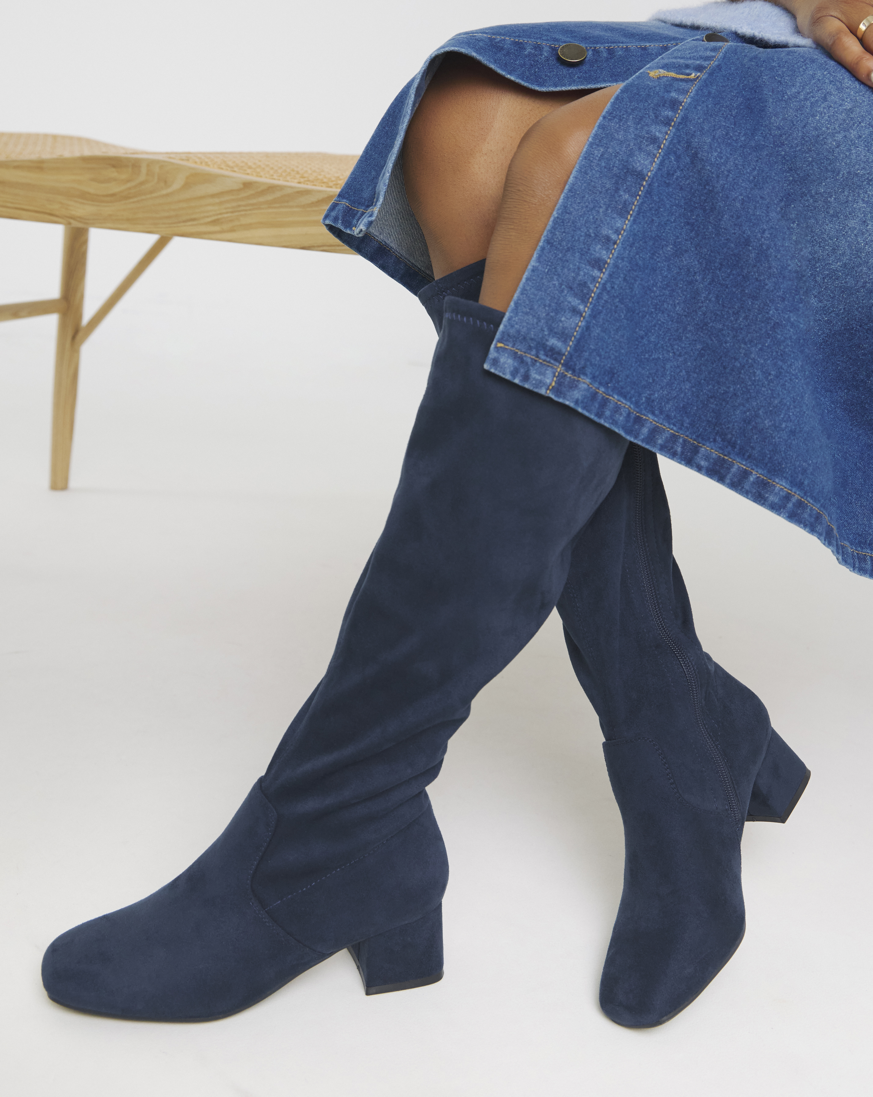 Low Block Heel Knee High Boot EEE Std