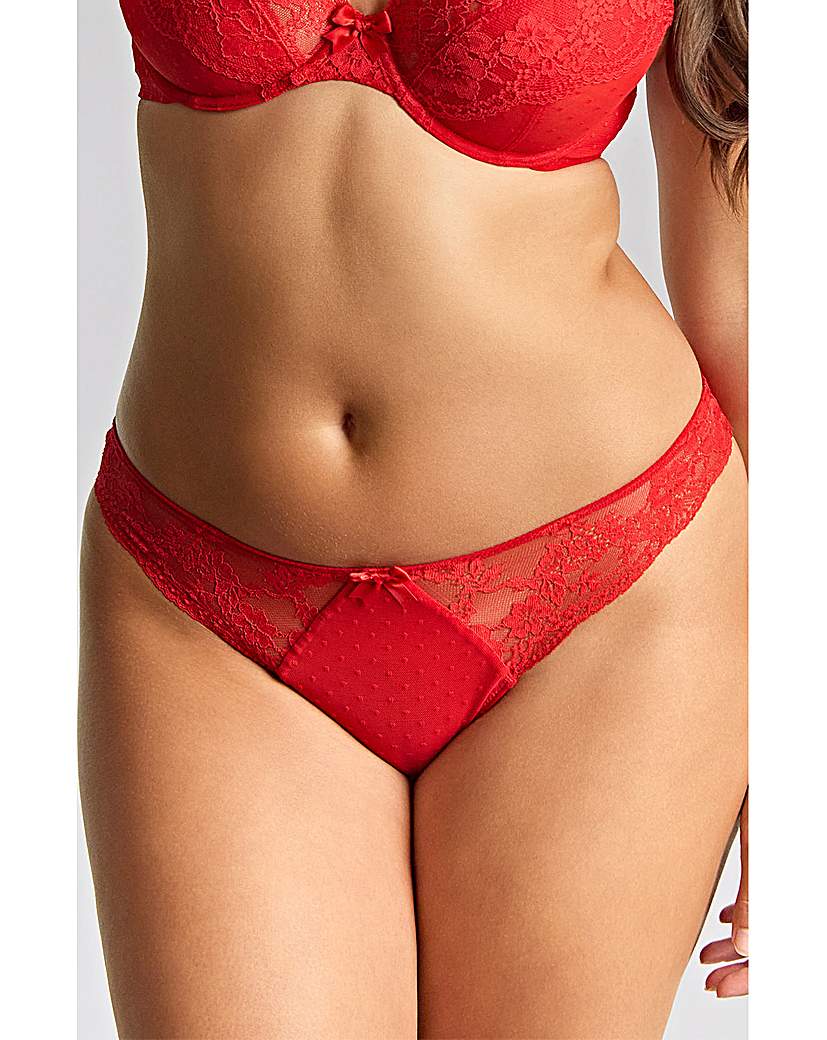 Panache Heidi Brazilian Knicker Ruby RED - Panache - Size16