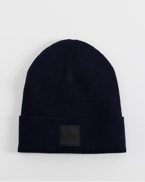 BOSS Logo Badge Beannie - Navy
