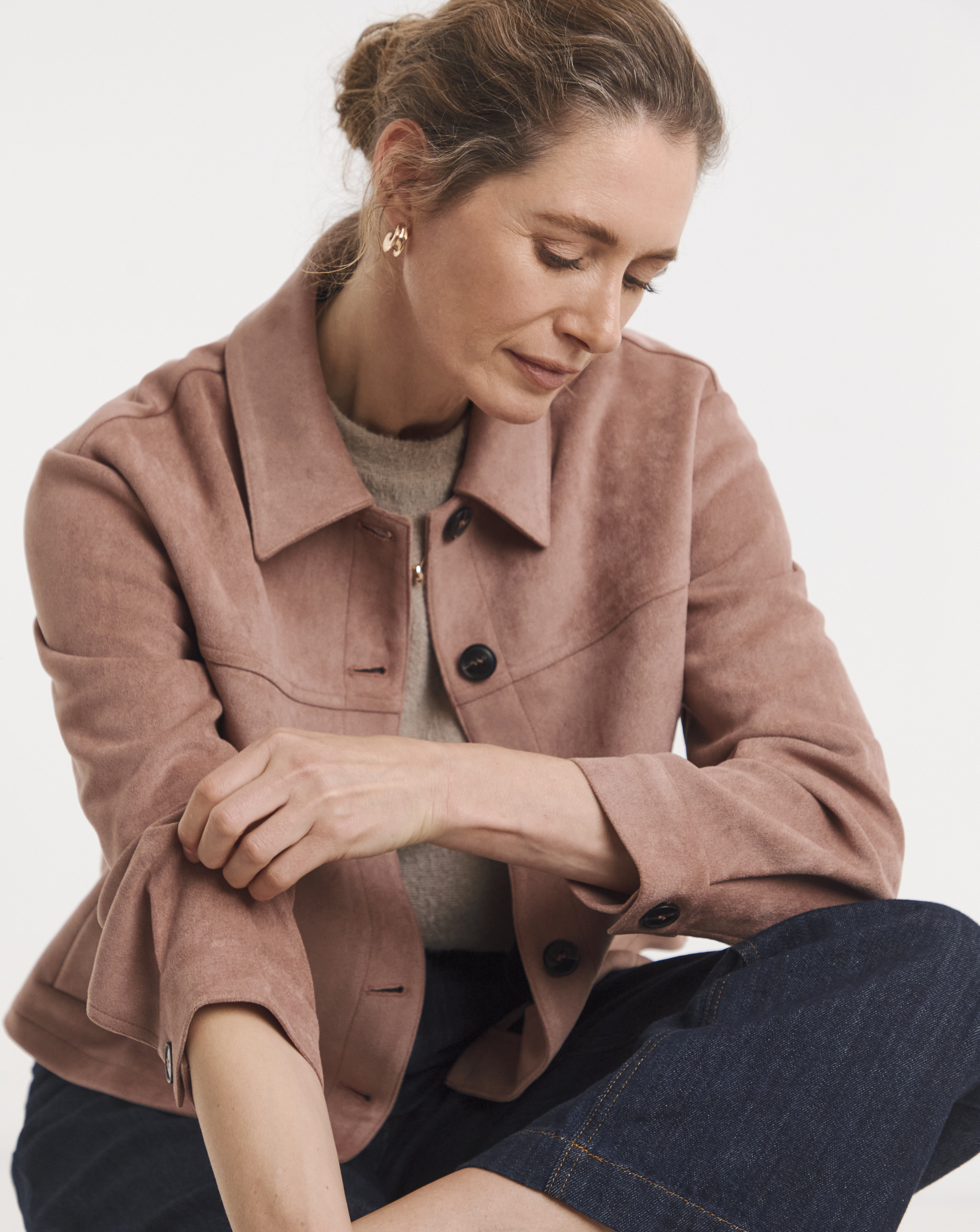 Suedette Trucker Jacket