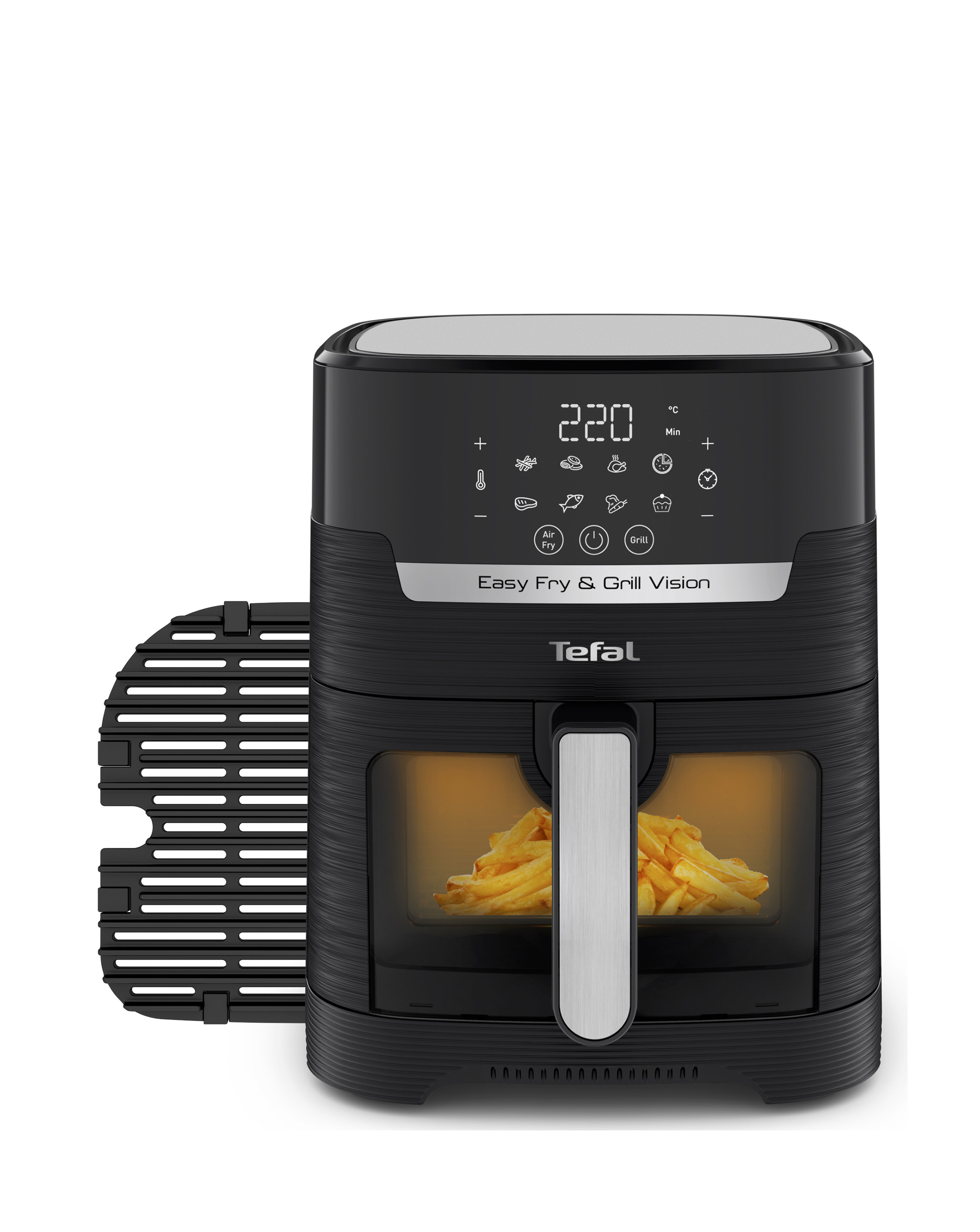 Tefal EY506840 Easy Fry Vision Air Fryer - 4.2L Capacity - Viewing Window - Grill Plate - Black
