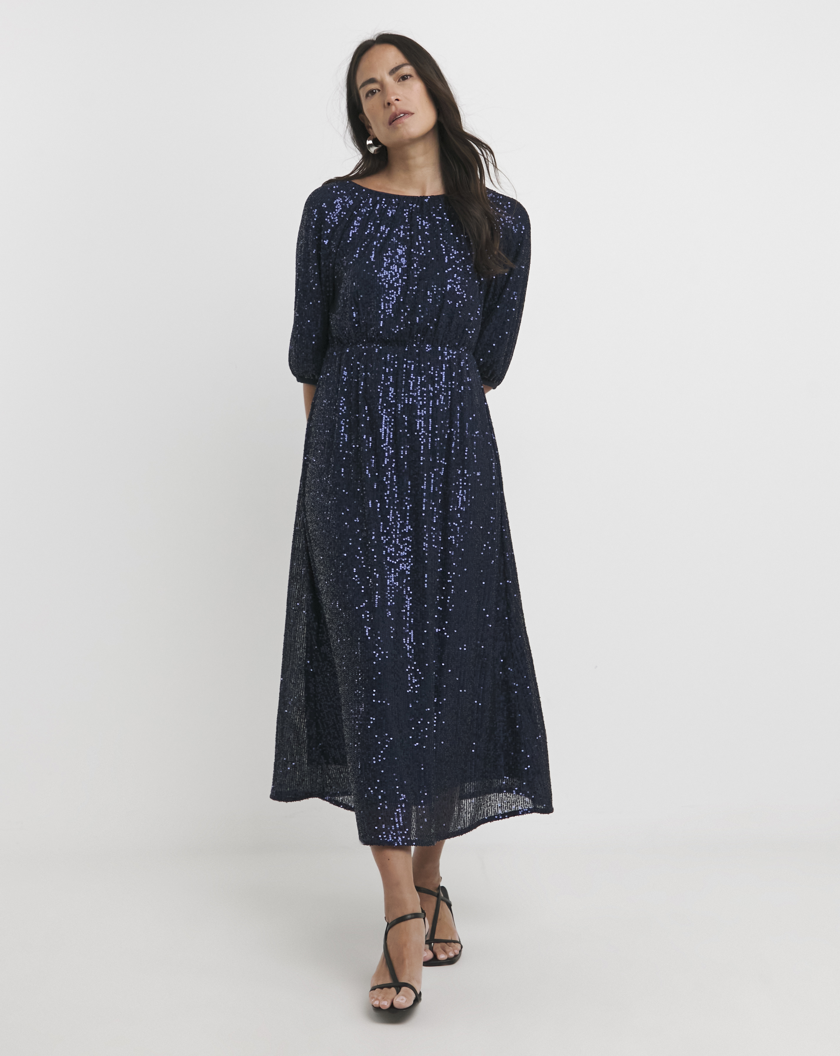 Puff Sleeve Midi Dress