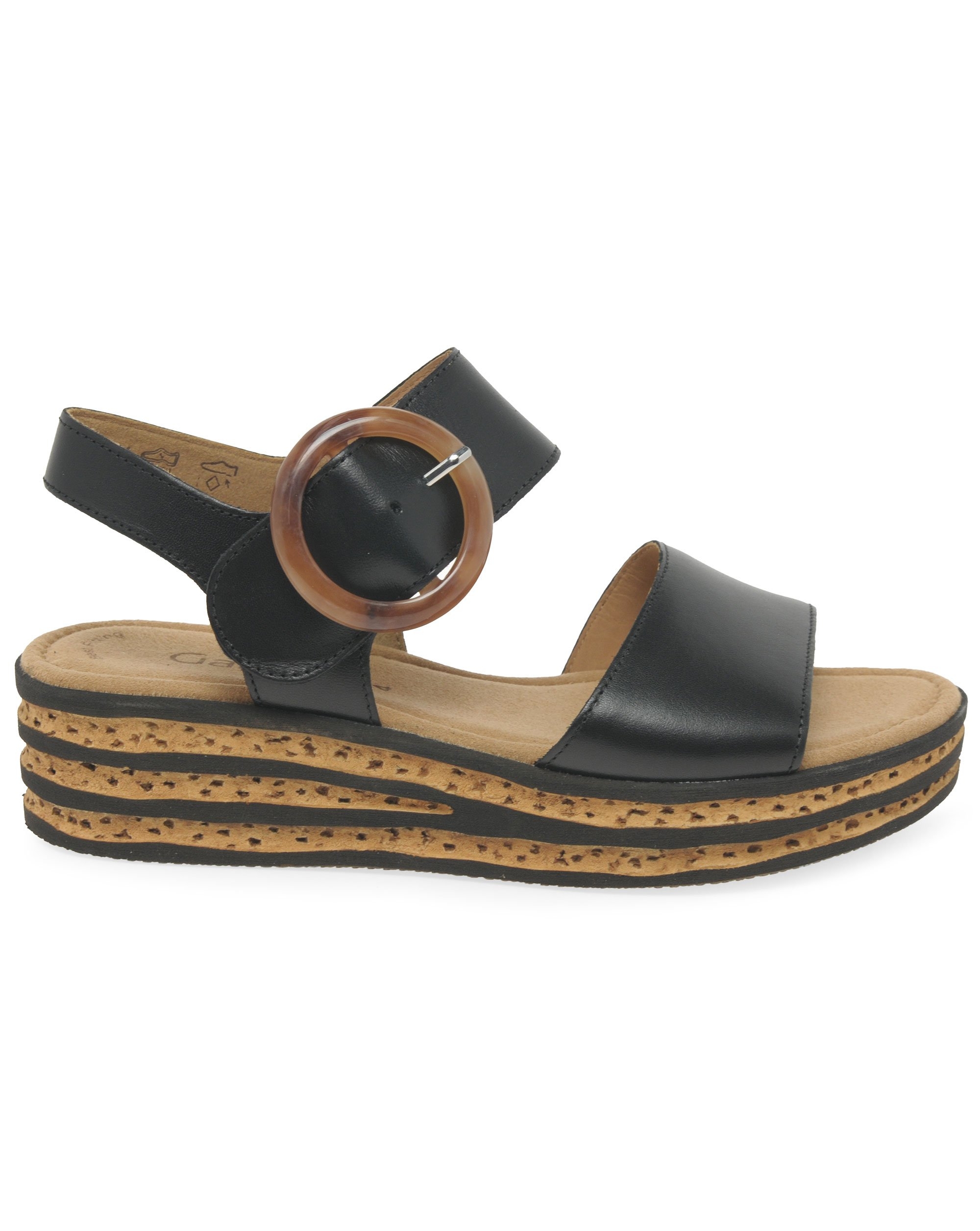 Gabor Women's Sandals - Andre - Black - Leather - Size 5