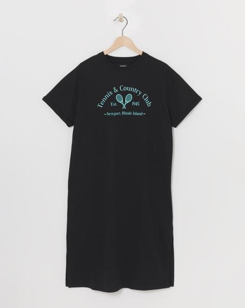 Black Cotton Jersey T-Shirt Dress