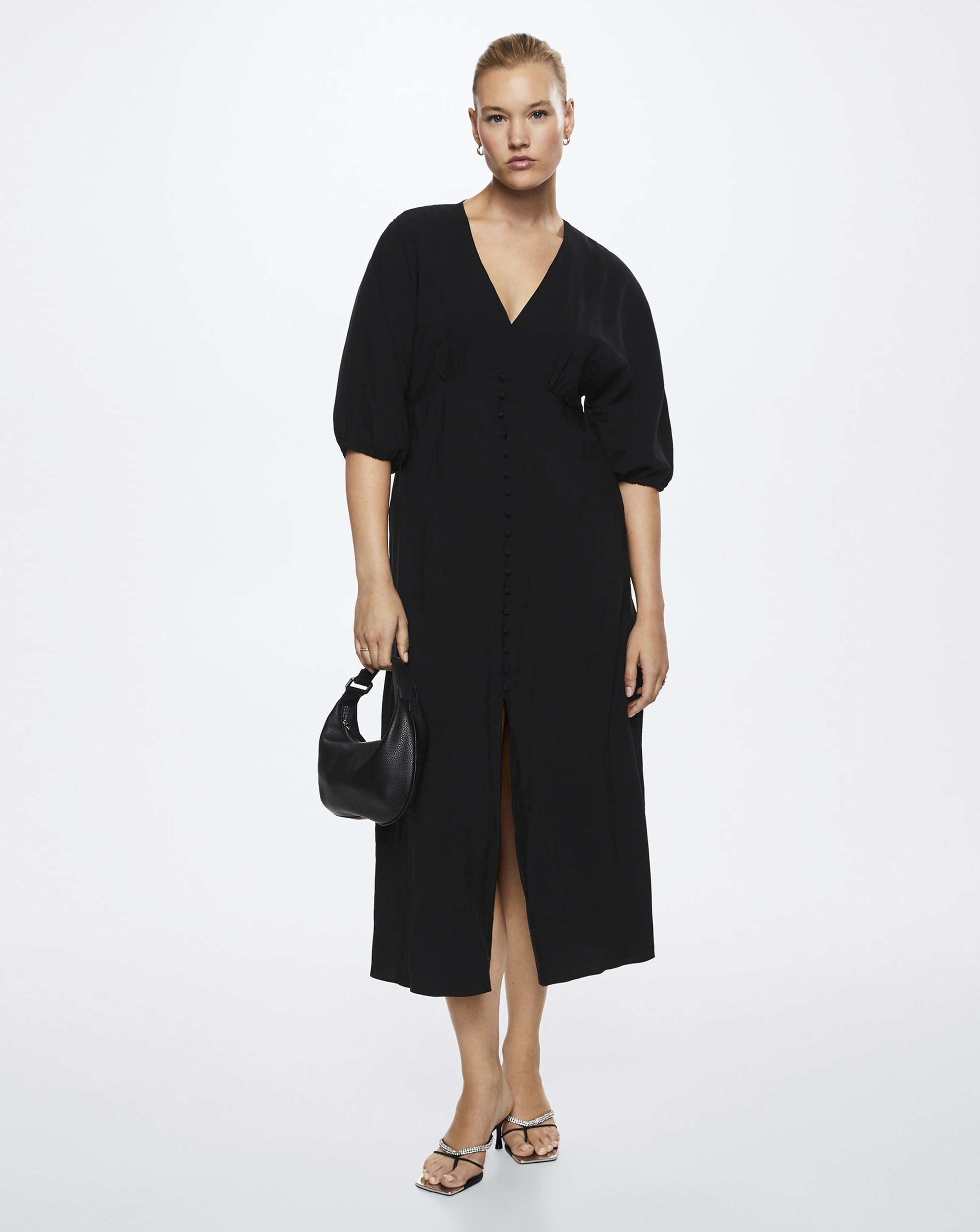 Mango Buttoned Midi Dress