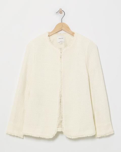 Collarless Boucle Blazer