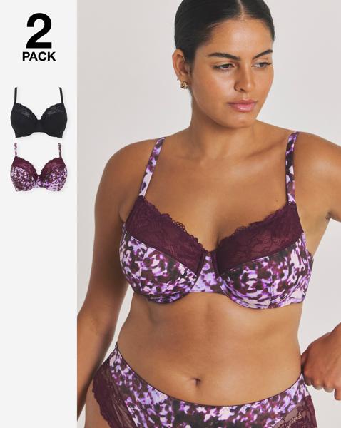 2 Pack Adrianne Full Cup Wired Bra
