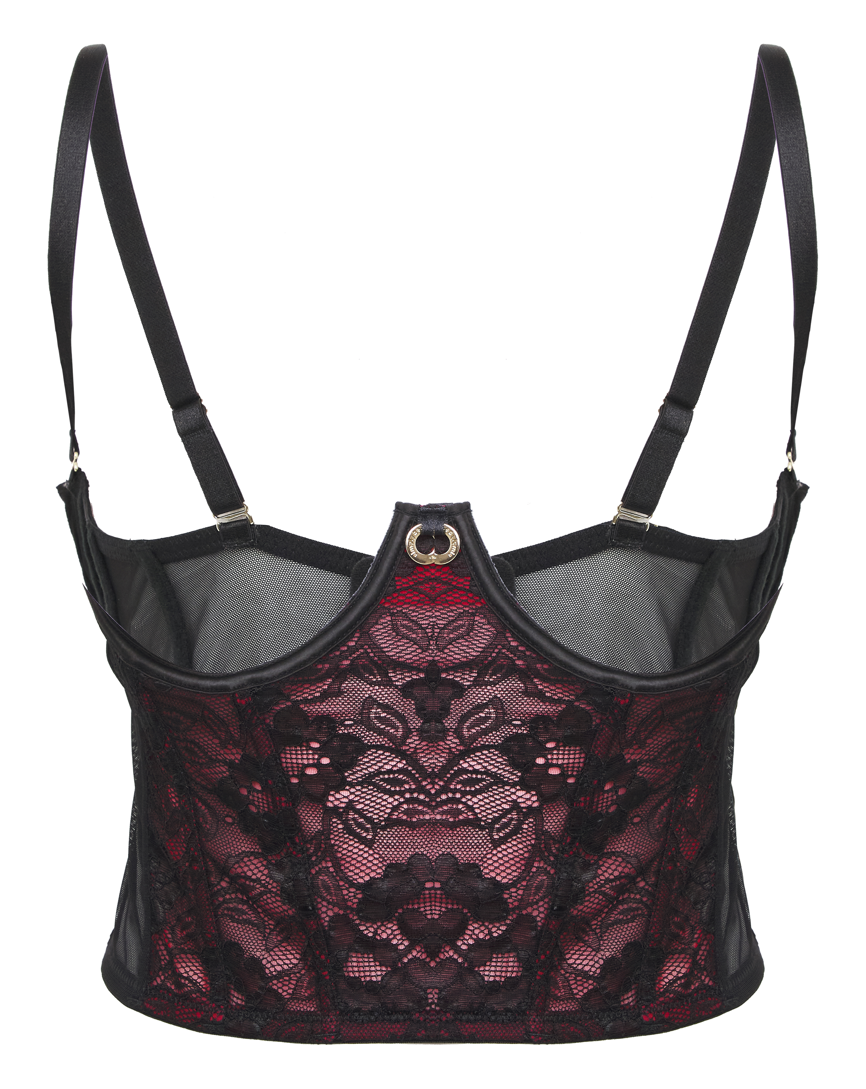 Cupless Underwire Lace Longline Bra