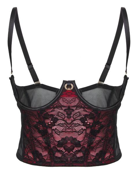 Cupless Underwire Lace Longline Bra