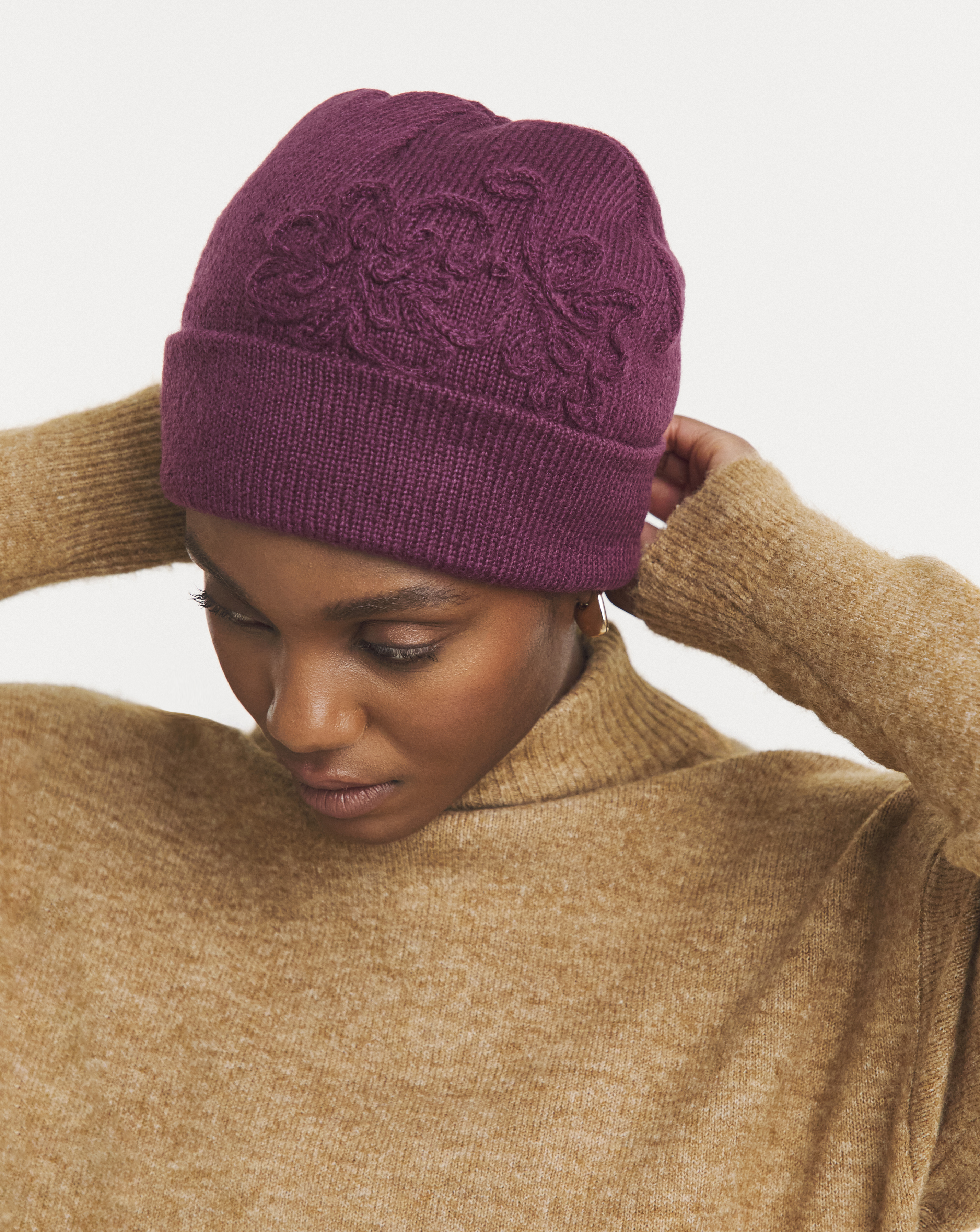 Floral Embroidered Beanie