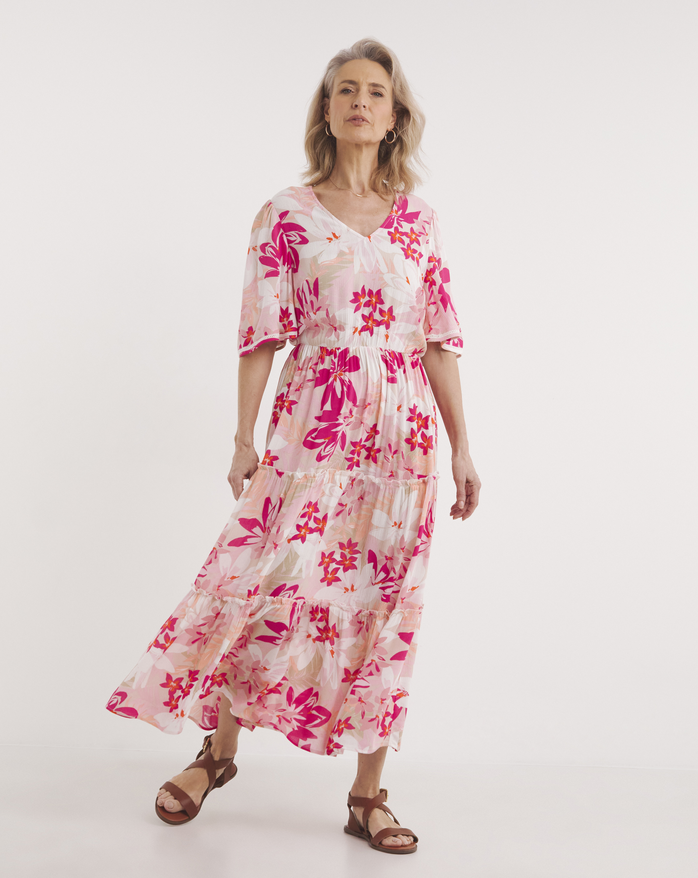 Julipa Tiered Lace Trim Dress