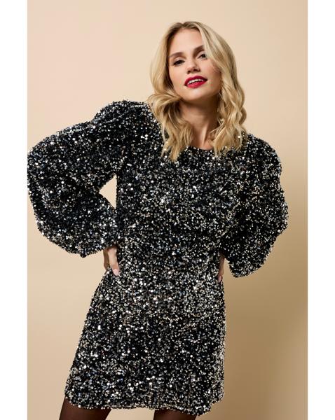 Little Mistress Silver Sequin Mini Dress