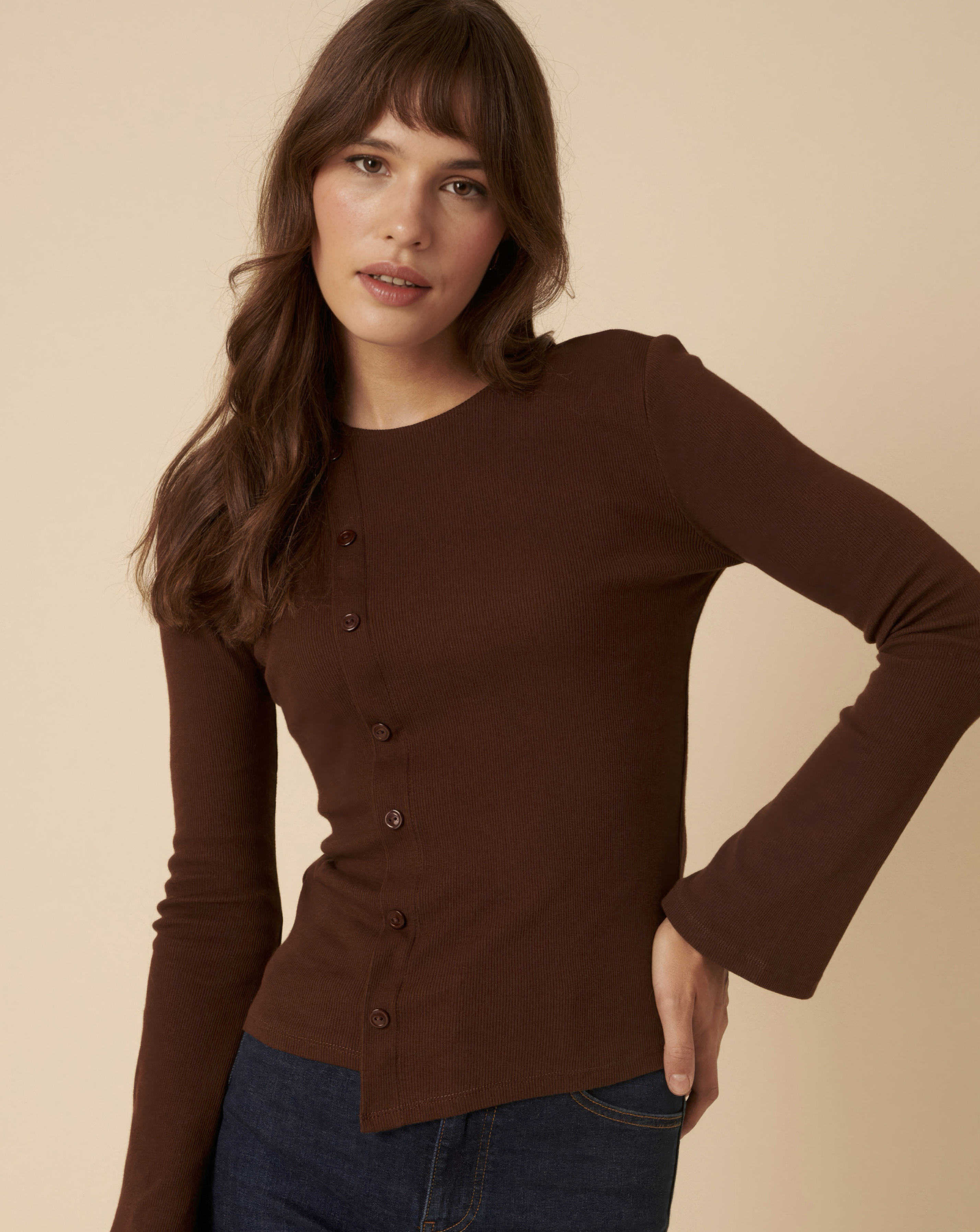 Nobody's Child Asymetric Knit Top