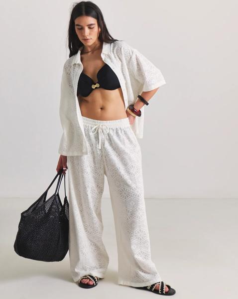 Lace Shirt And Trouser Beach Coord