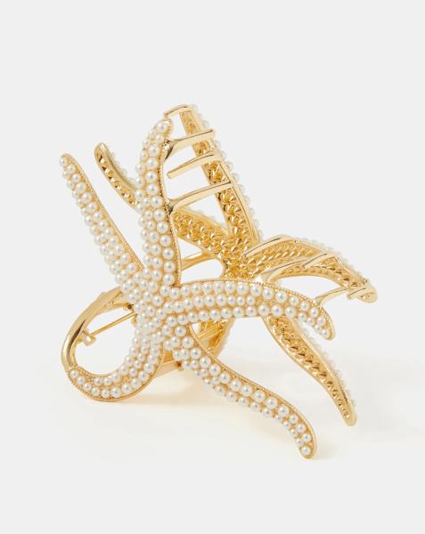 Accessorize Pearl Starfish Claw Clip
