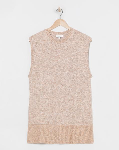 Sleeveless Crew Neck Cosy Longline Vest