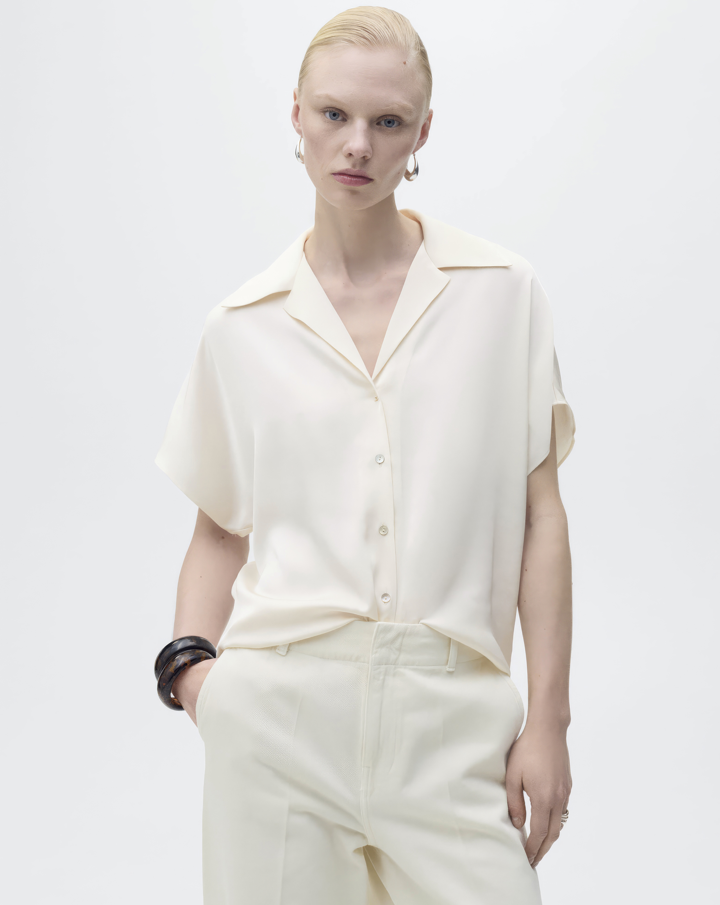 Mango Short Sleeveed Satin Shirt
