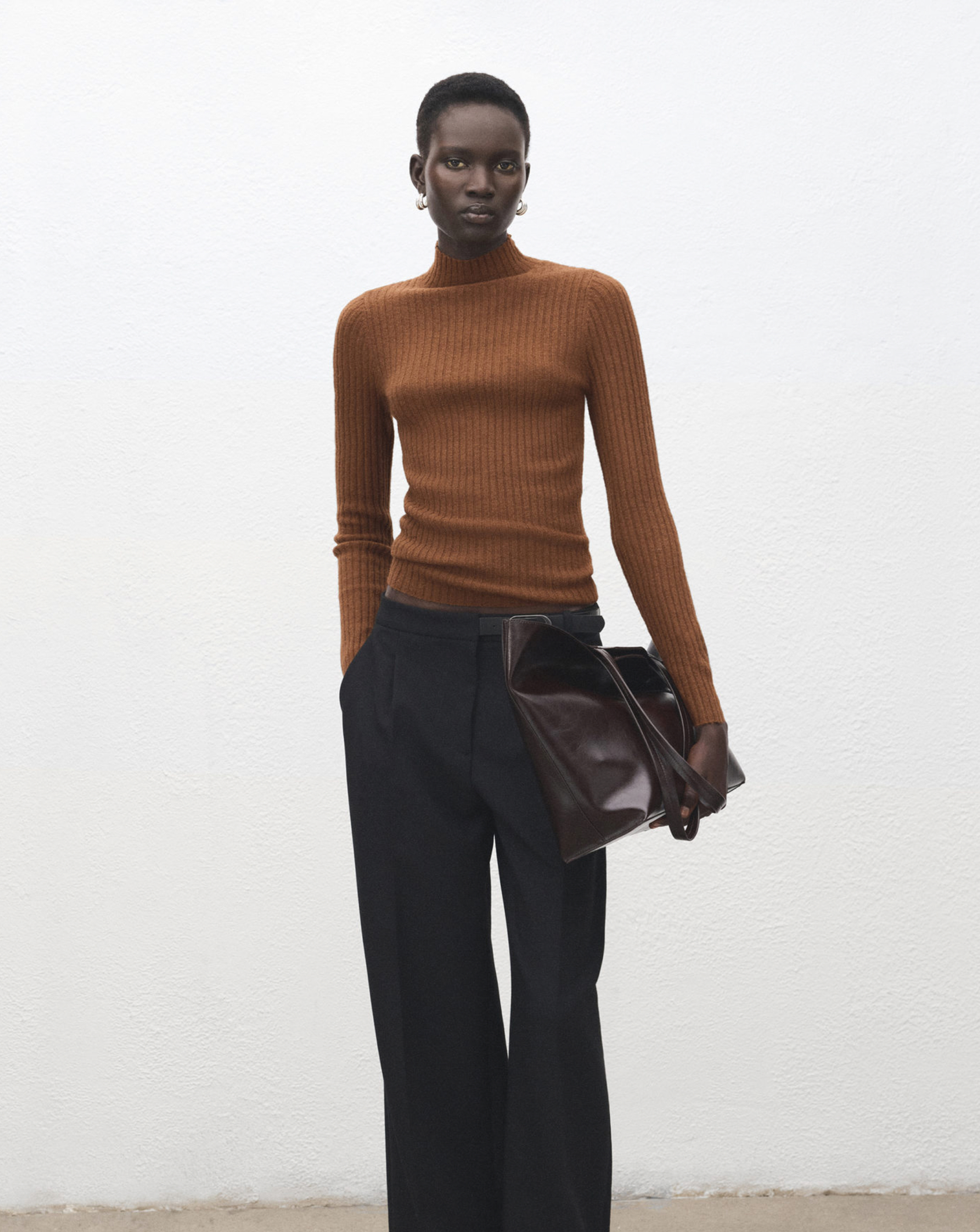 Mango Women's Jumper Brown L
