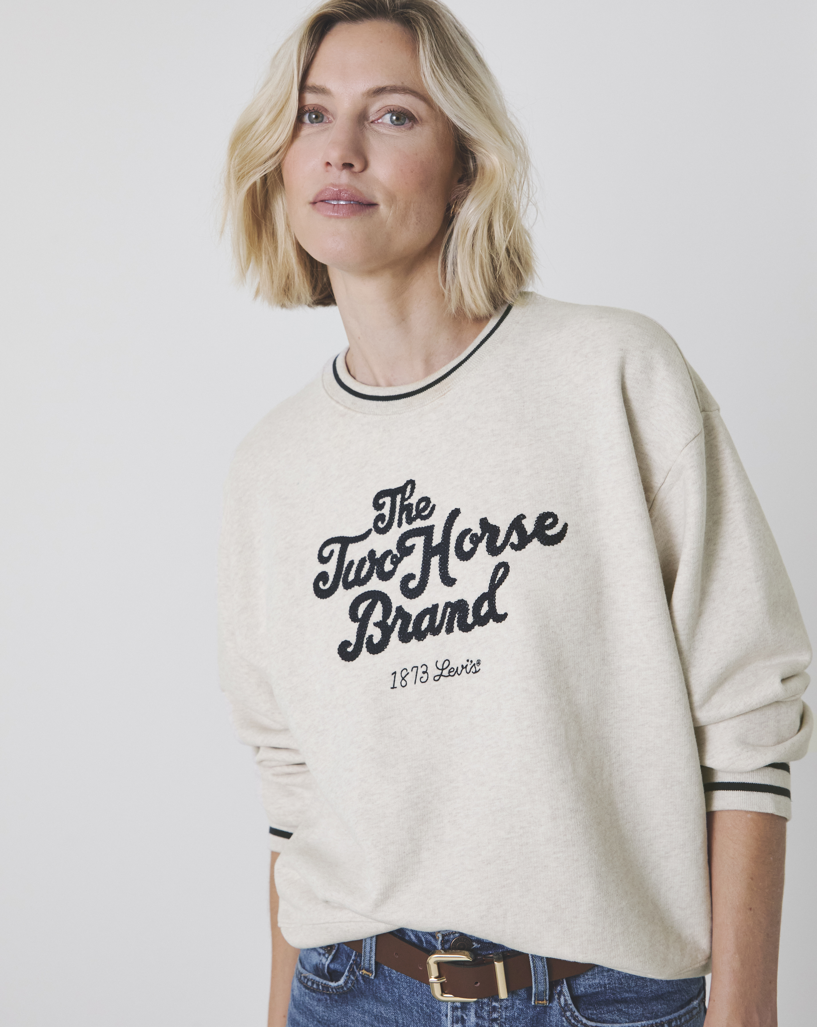 Levi's Heritage Sport Crewneck Sweatshirt - Natural - S - 100% Cotton