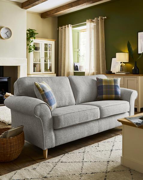 Julipa Chiltern Fabric 3 Seater Sofa - Silver
