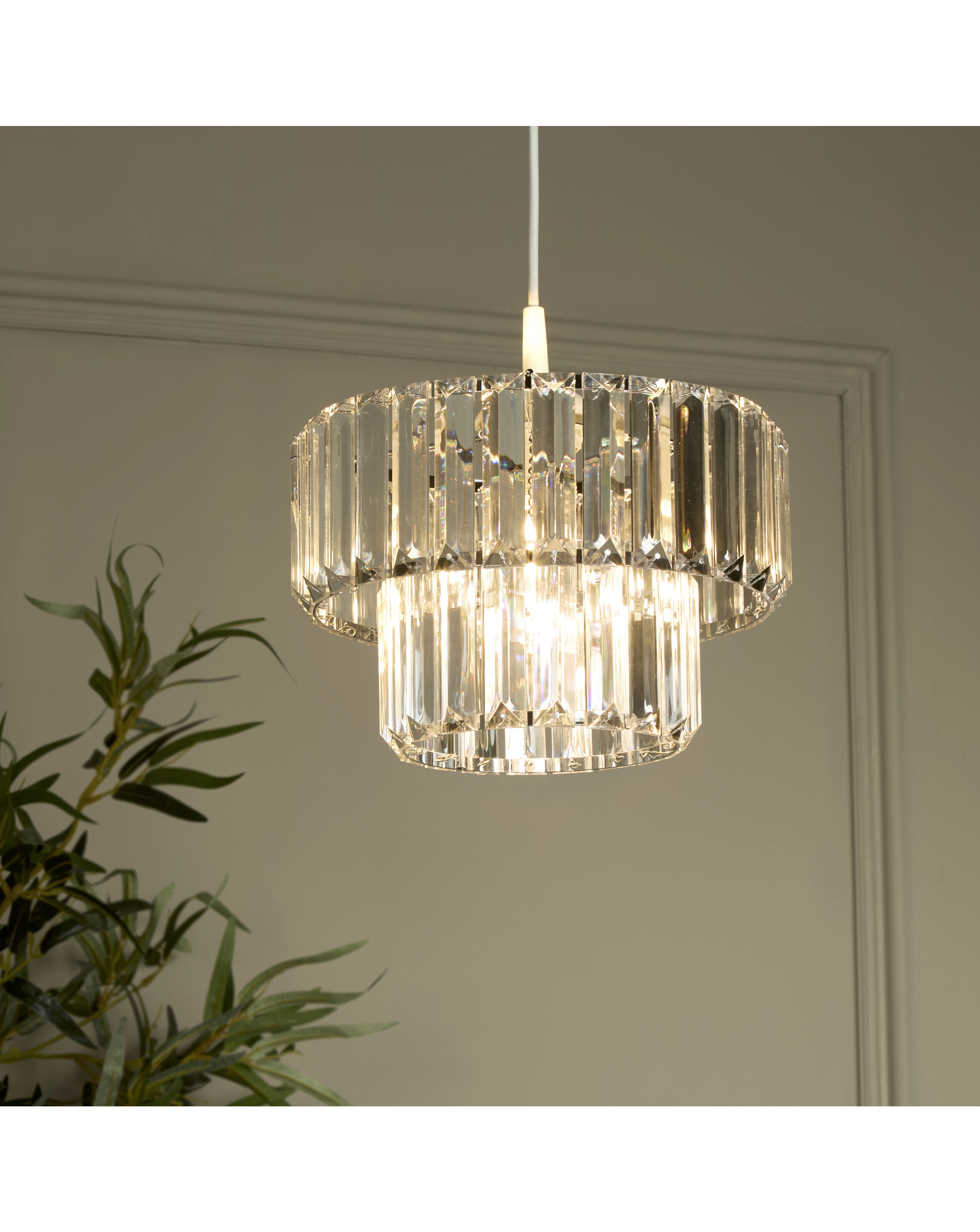 Searchlight Chrome And Clear Acrylic Shade Size 1