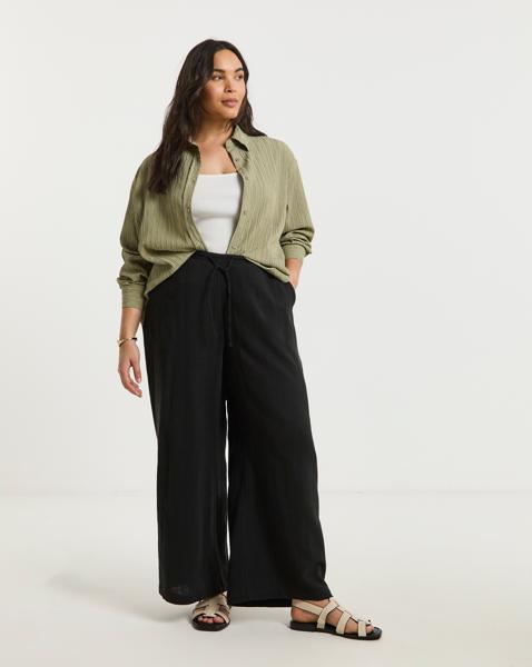 Simply Be Cheesecloth Wide Leg Trouser