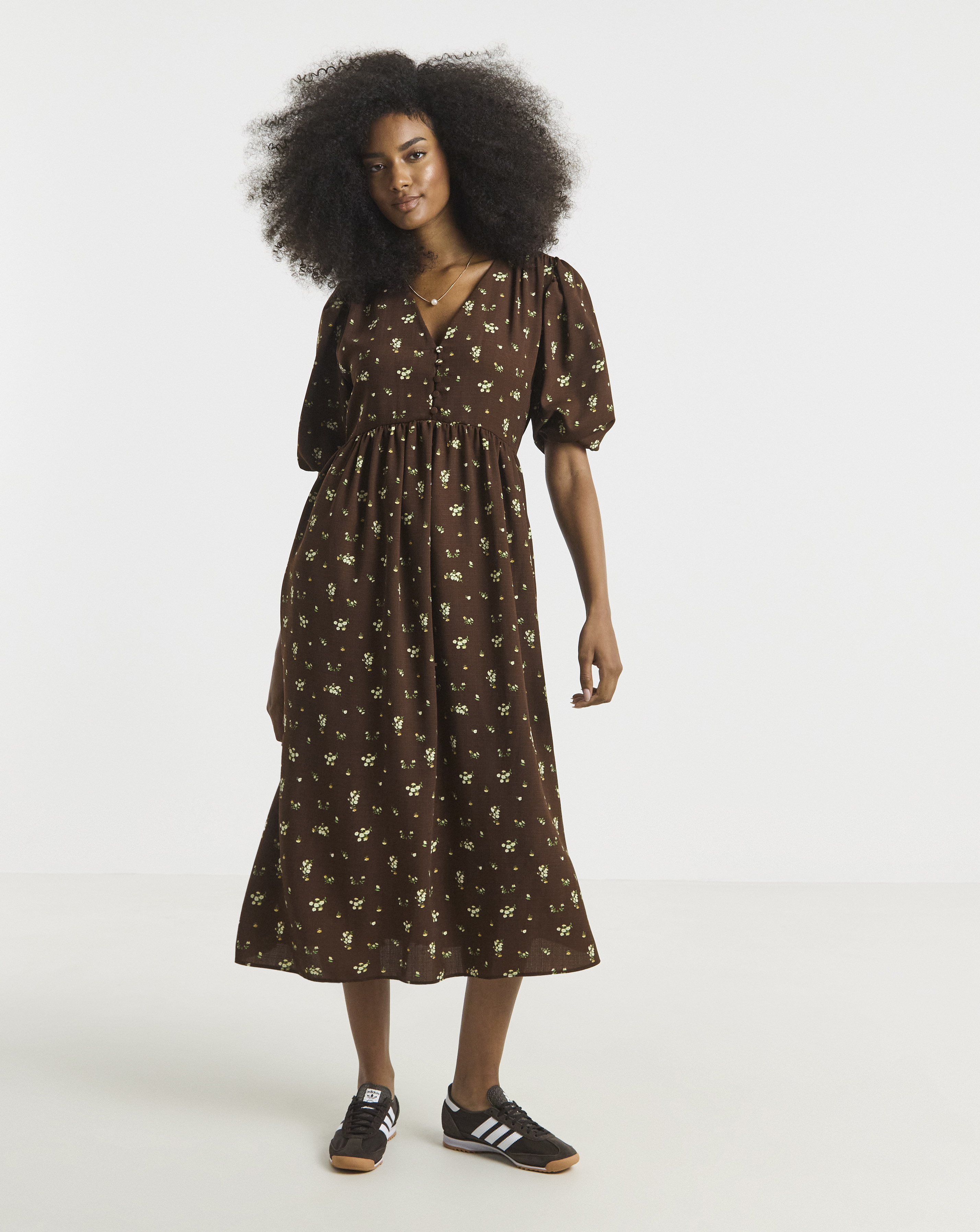 Button Through Midi Dress
