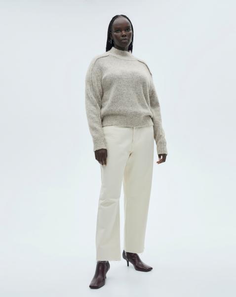 Mango Creme High Neck Sweater