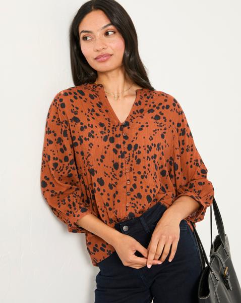 FatFace Beckett Animal Blouse