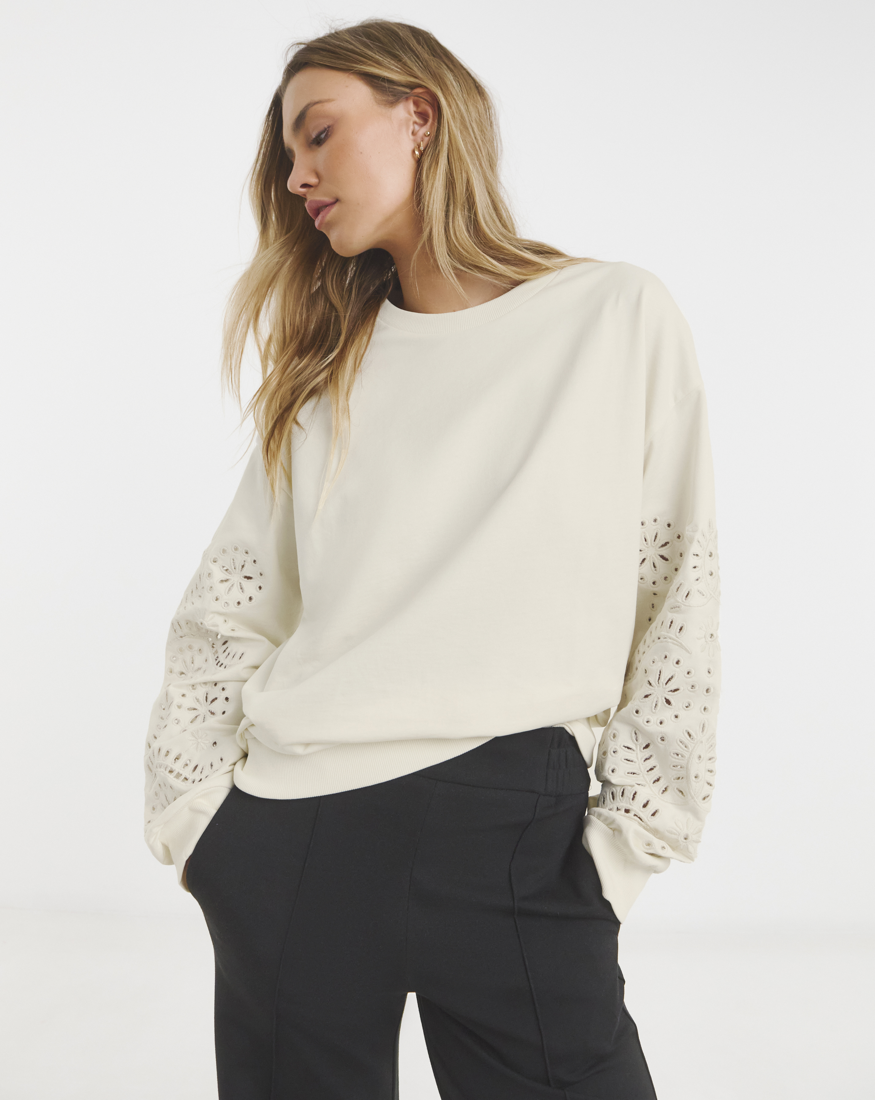 Simply Be Cut Work Sleeve Sweatshirt