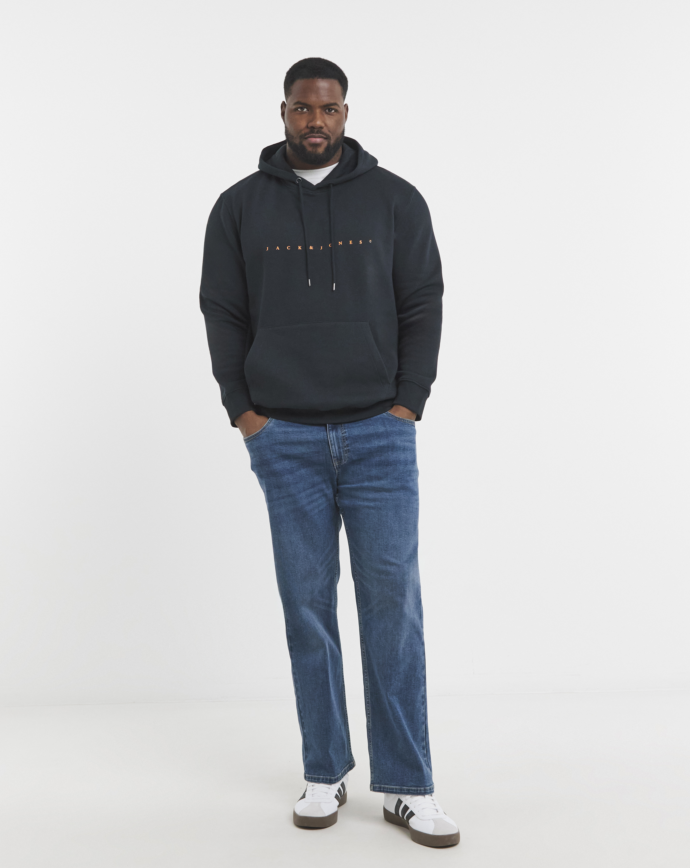 Jack & Jones Men's Navy Star Logo Hoodie 1L - Image 2