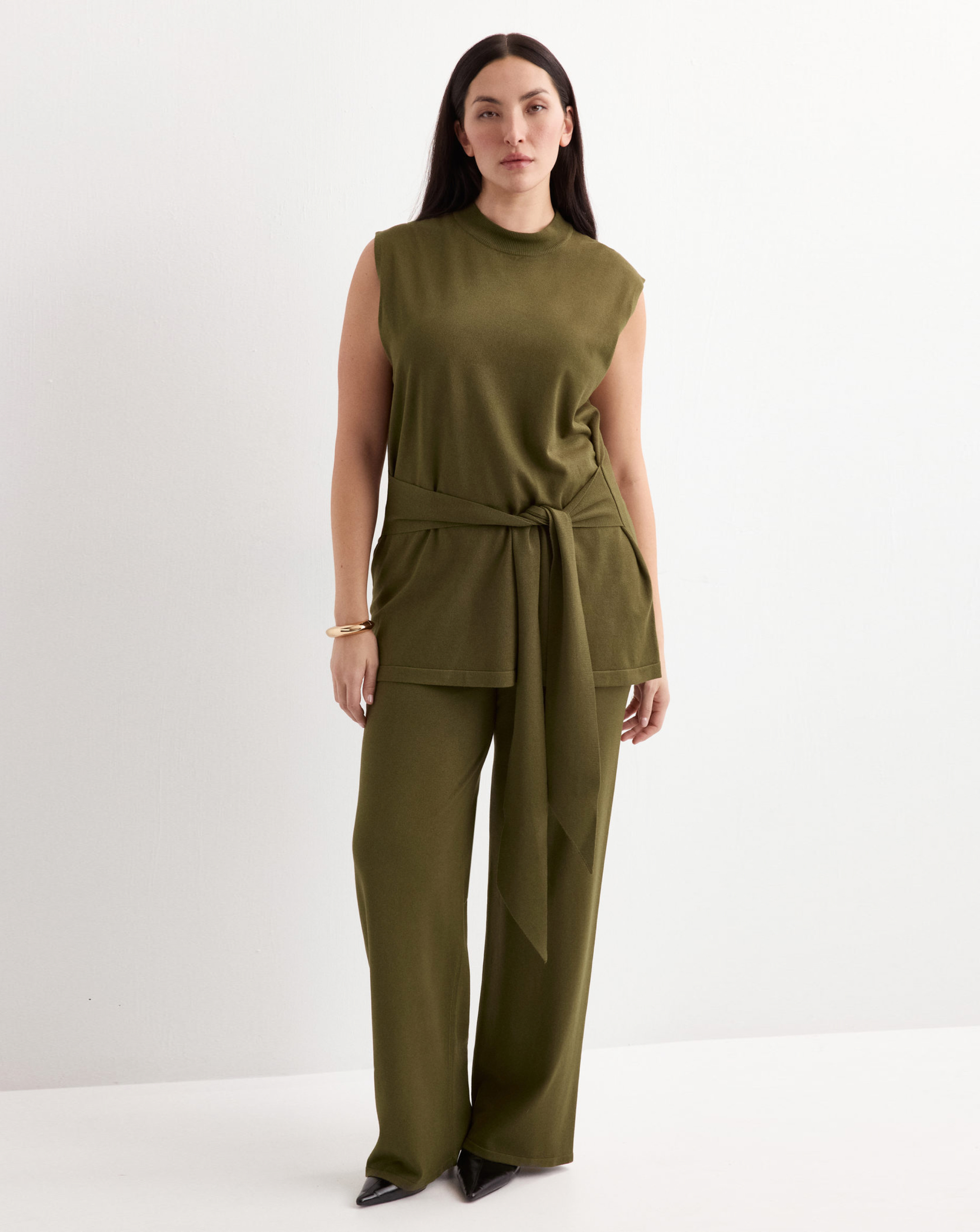 Mango Ostrich Fine-Knit Straight-Fit Tro