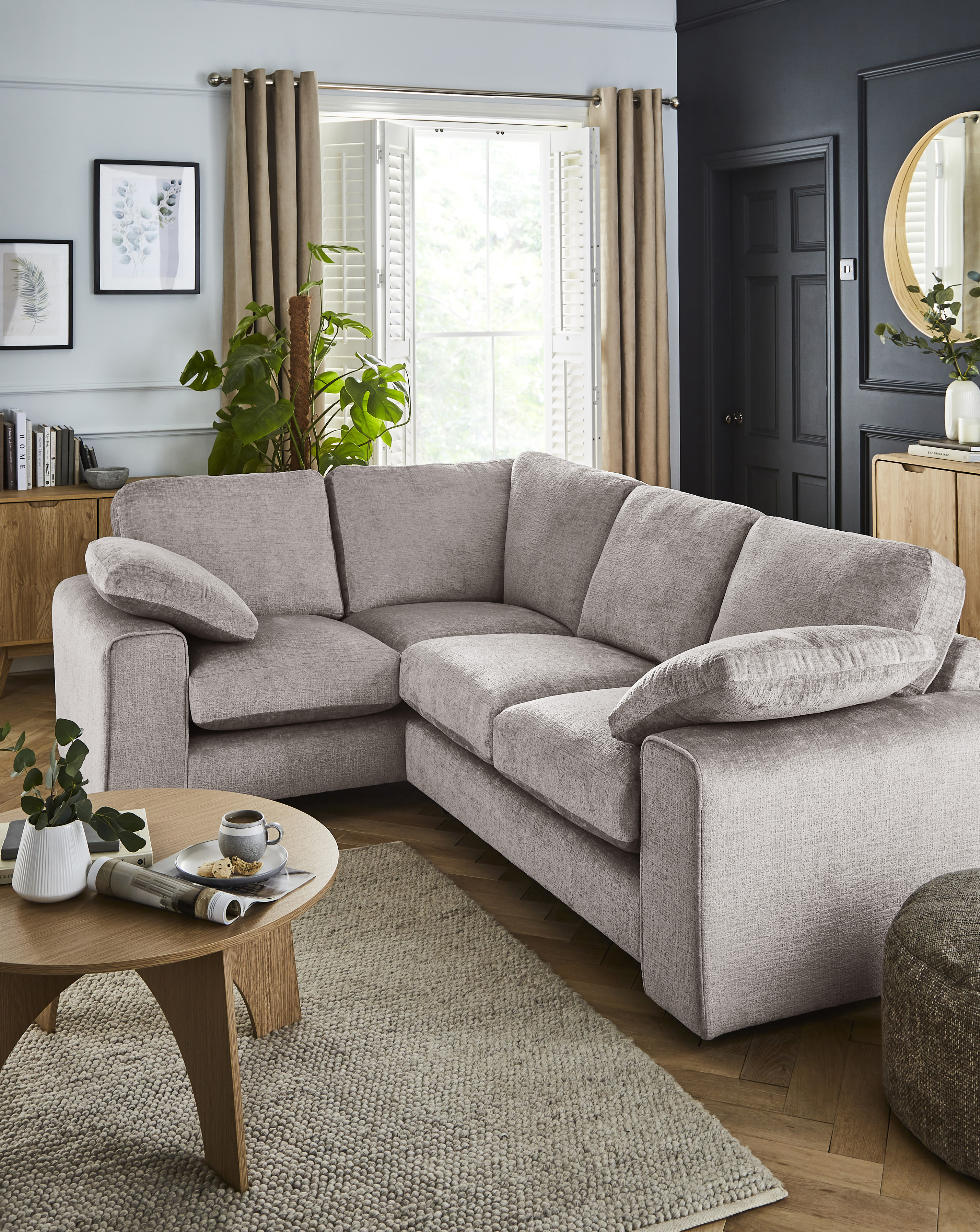 Hunter Chenille Left Hand Corner Sofa