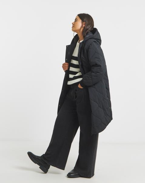 Black Quilted Hybrid Jacket / Gilet