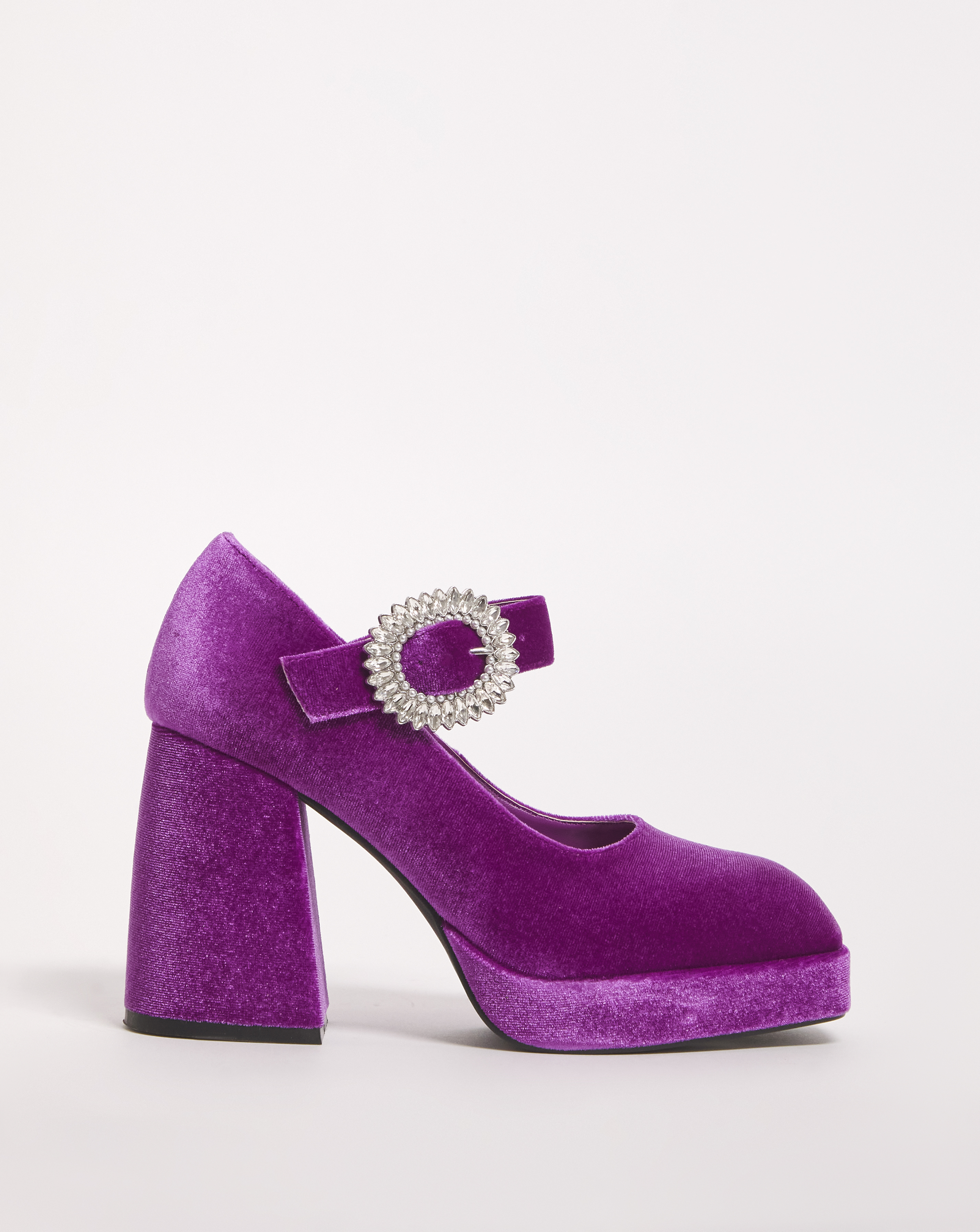 Mary Jane Heeled Shoes Ex Wide Fit