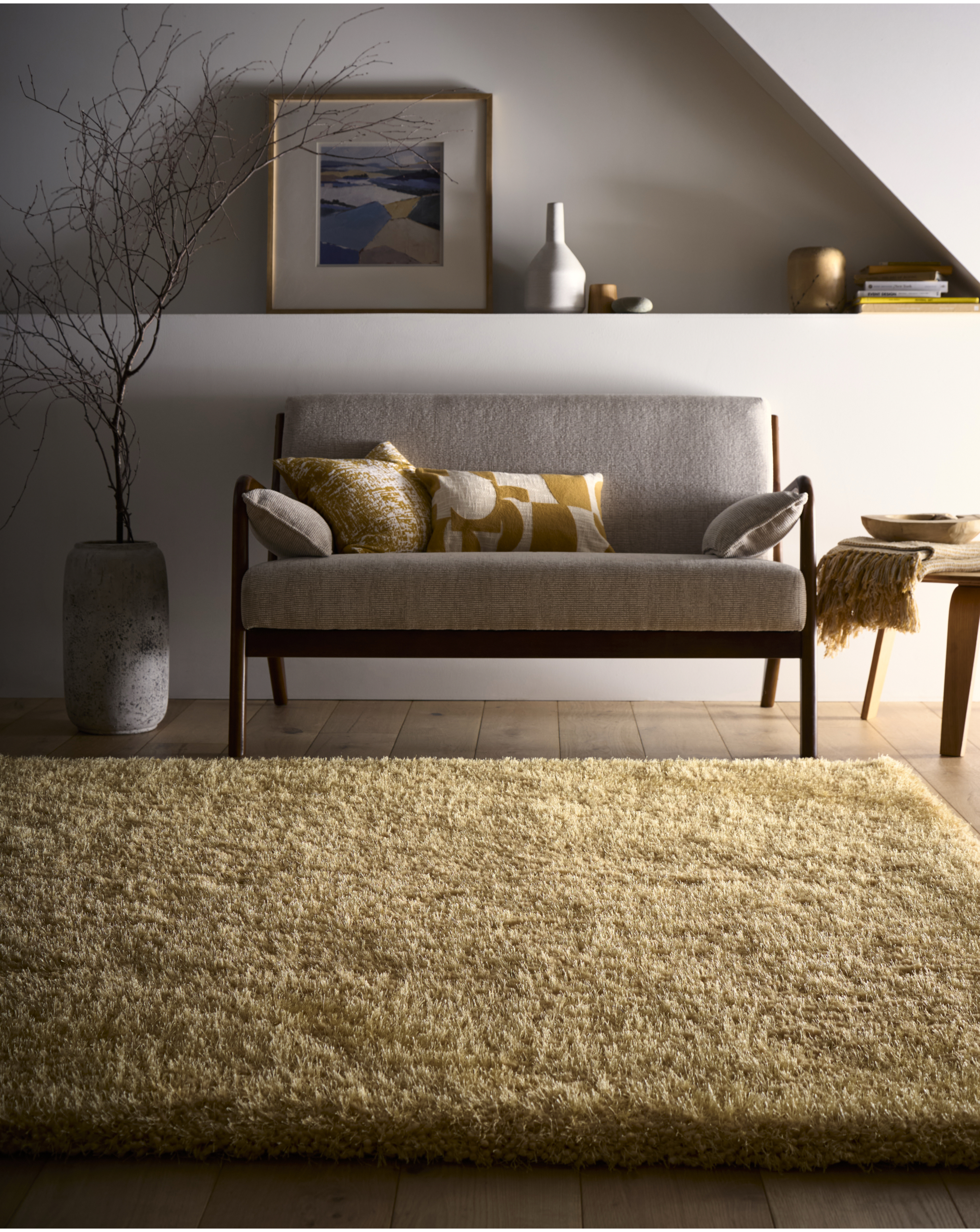Origins Chicago Shaggy Rug - Ochre - 160x230cm