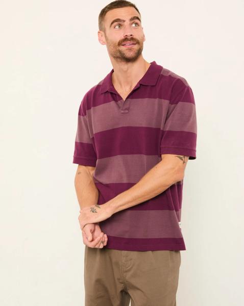 FatFace Ashton SS Stripe Polo - Purple