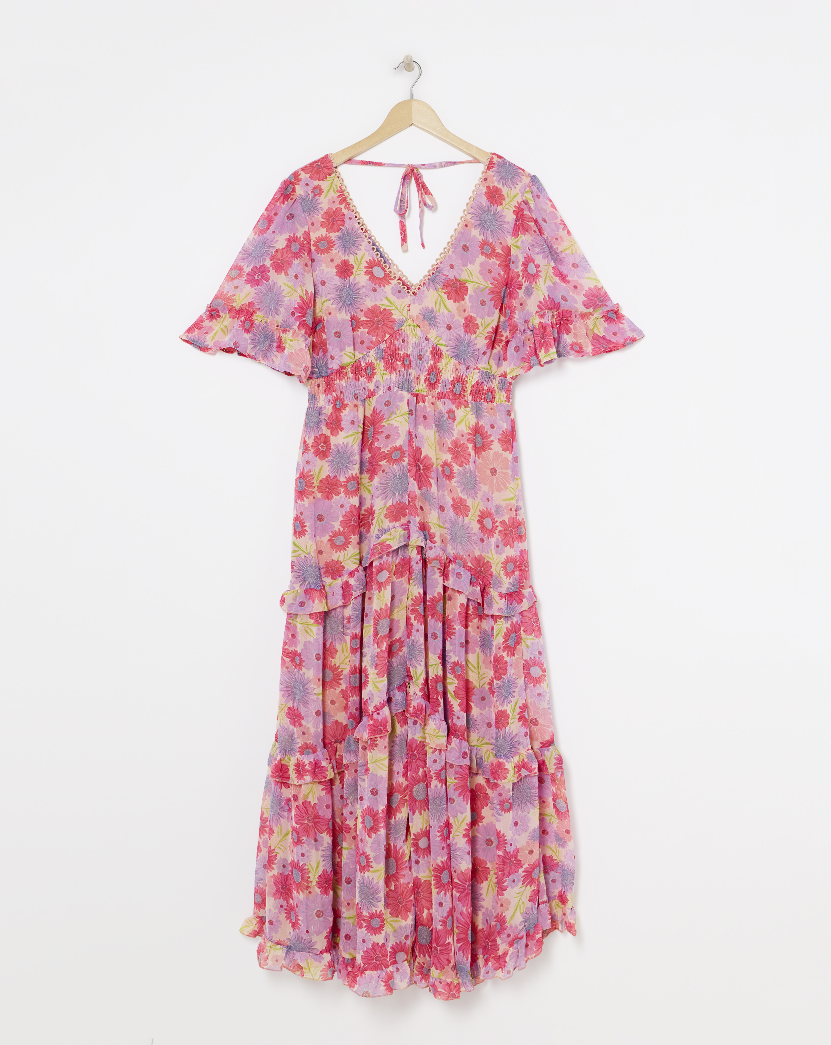 Simply Be - Women's Floral Prairie Maxi Dress - Size 10 - Pink floral