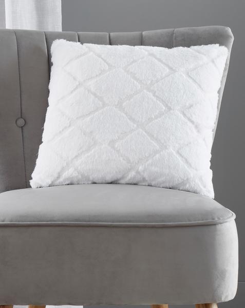 Cosy Diamond Cushion - White