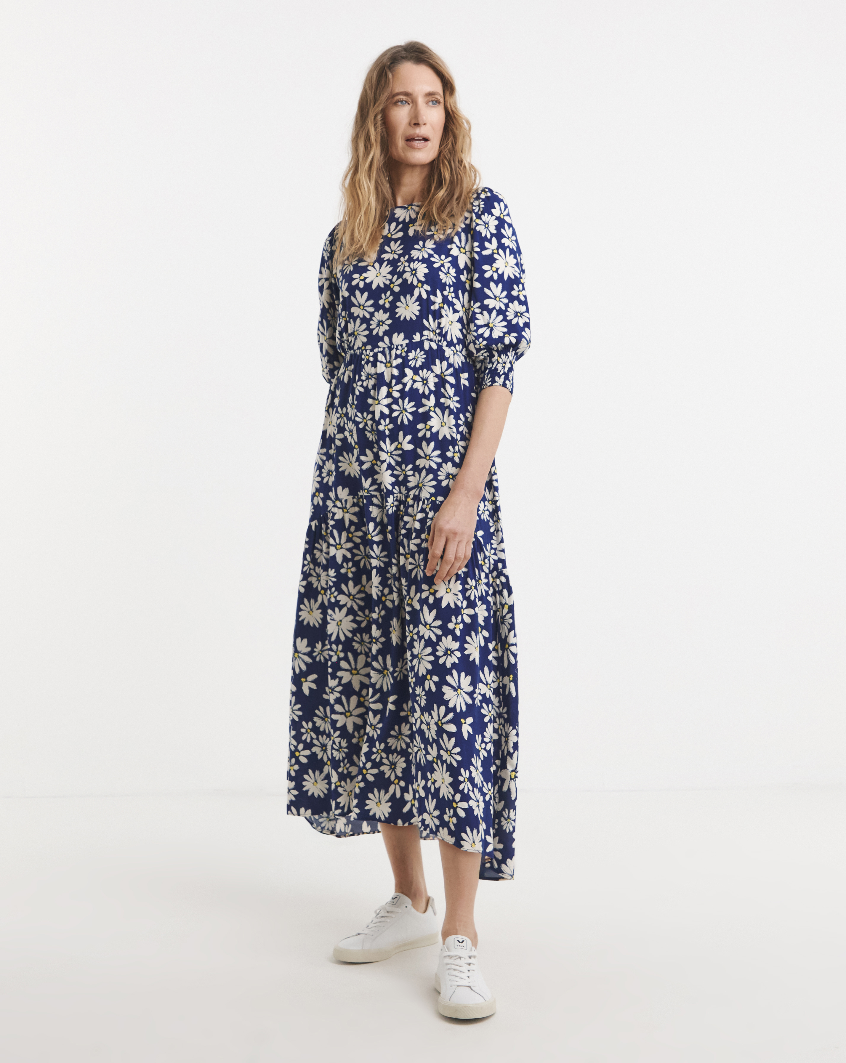 Blue Floral Tea Dress